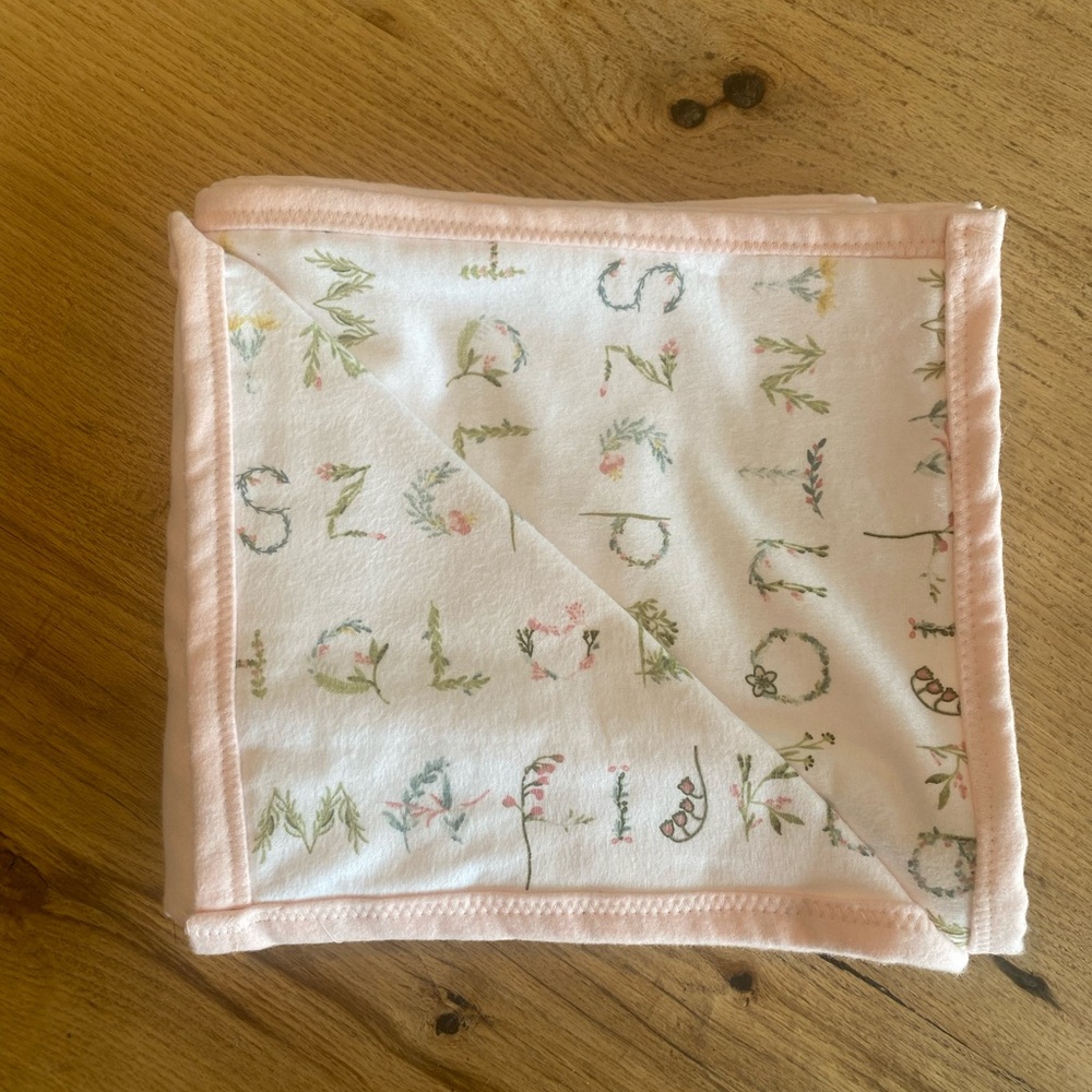 Alphabet Print Baby Blanket